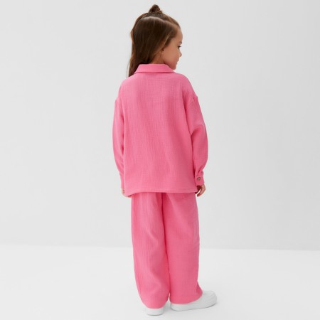Костюм (рубашка и брюки) детский KAFTAN "Муслин", р.28 (86-92см) розовый-3