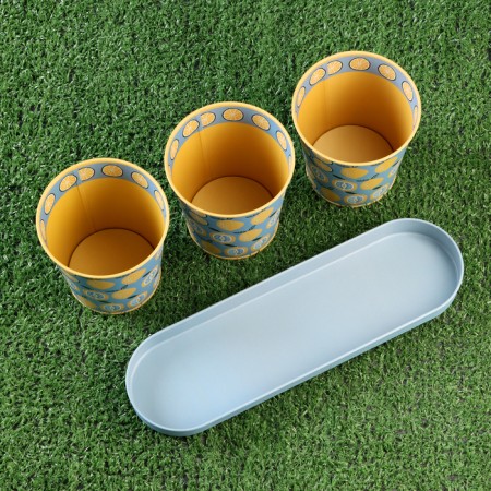 Kashpo Set on the Bucket stand Lemons, 29x10x10cm-2