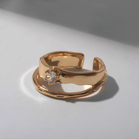 Ring "melting" double, white color in gold, dimensionless-5