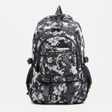Tourist backpack, 22 liters, 2 lightning departments, 5 external pockets, ZFTS, gray color/camouflage-2