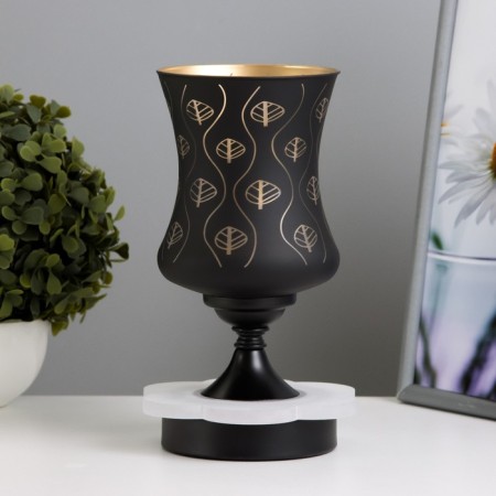 Aroma lace with backlight "Leaves" GU10 35W+RGB black 11x11x23 cm