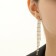 Set 2 objects: earrings, necklace "ice" path with a ladder, white color in gold, 39 cm