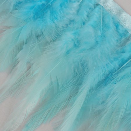 Braid with feathers of a rooster, 10-15 cm, 5 ± 0.5 m, blue color-3