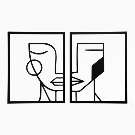 Decoration wall for the interior, panel on a wall made of wood "girl", 2 modules 59 x 47 cm-3