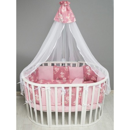 Set in the crib "Delicate dance", 15 objects, pink color-3