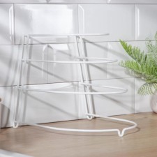 Storage for storage of pans table, 3 compartments, 23 × 24 × 27 cm, white color