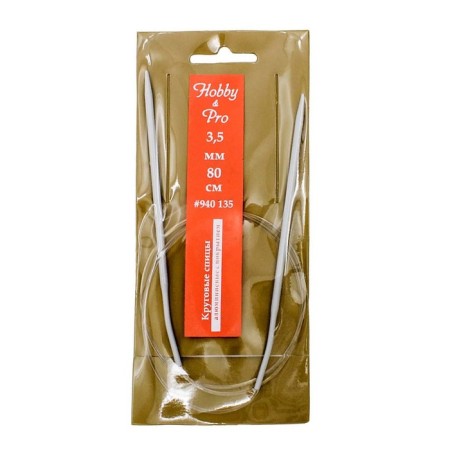 Circular knitting needles, aluminum with 80 cm/3.5 mm coating