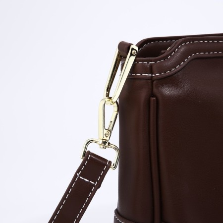 Cross-Bodi Bag on a zipper, brown color-3