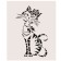 Tattoo on the body "cat with rose" 5.6x12 cm