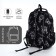 School backpack from textiles with a zipper, 4 pockets, black color