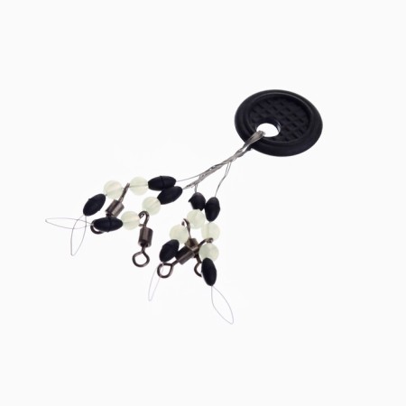 Stop with a swivel Namazu Rolling Swivel Pearl Beads and Olive Rubber Stopper, size L, 4 pcs.-2