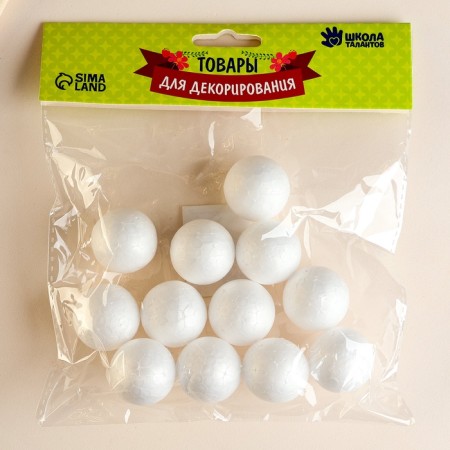 Figure for crafts and decoration "Ball" set of 12 pcs., Size 1 pcs: 3 cm-3