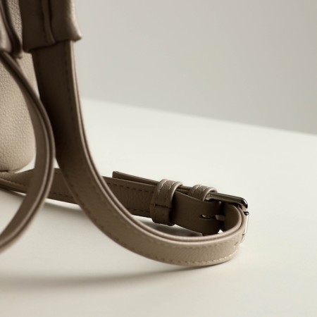 A backpack with a zipper, Textura, external pocket, light-beige color-6