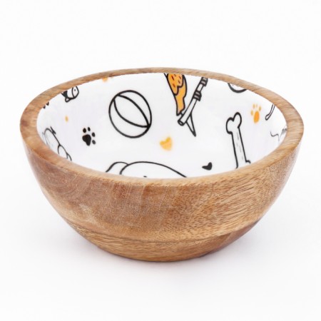 Wooden bowl with a pattern inside 250 ml-1