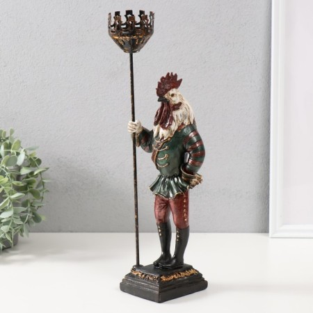Polystone Climber "Rooster in the Military Camisole" 12x11x37.5 cm-3