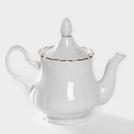 Porcelain kettle "Romance", 800 ml, white color-4