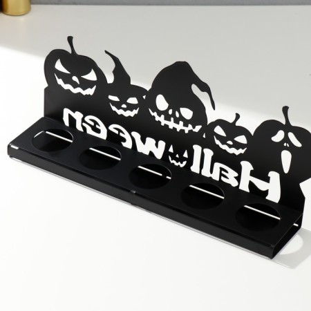 Summary Metal for 5 candles "Halloween. Pumpkin" black 14x29.5x6 cm-5