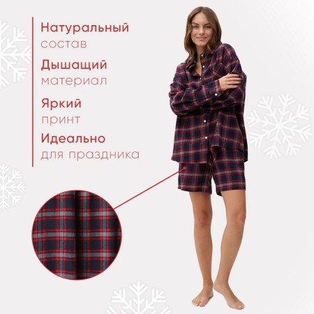 Female pajamas (shirt and shorts) Kaftan p. 48-50, blue-1