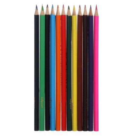 Pencils colored 12 colors "machine", wooden building, three -sided-1