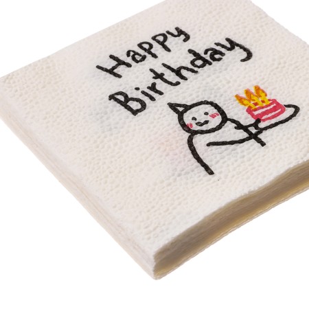 Single -layer paper napkins "Happy Birthday" dude with a cake 24x24 cm, set of 20 pcs.-4
