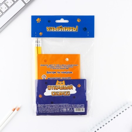 Set: notebook A6, pencils (2 pcs.) And wax crayons (4 pcs.) "For those who have paws"-15