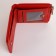 Women's wallet on the button, red color