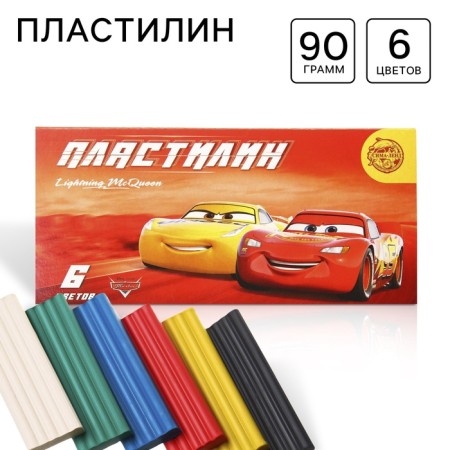 Plasticine 6 colors 90 g "Champion", cars