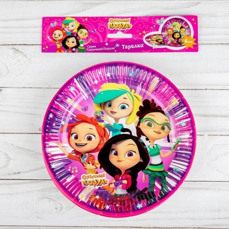 Paper plate "Fairytale Patrol", 18 cm, set 6 pcs.-1