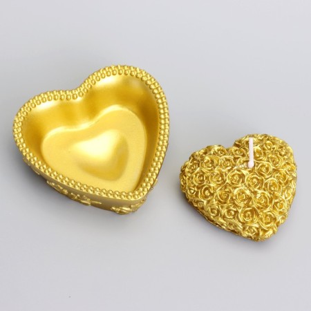 Candle "Heart" 9x4.5cm, gold-4