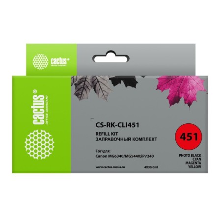 Cactus CS-RK-CLI451 ink set for Canon MG6340/5440/IP7240, 4x120 ml multicolor