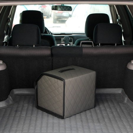Organizer COFR in the car Cartage Sakvoyazh, eco -leather coat, 30 cm, gray-10