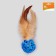 A toy for cats "Ball from a vine with a pen", 3.8 cm, blue/purple