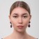 Earrings with rhinestones "Evening" lady, burgundy color in ferrous metal