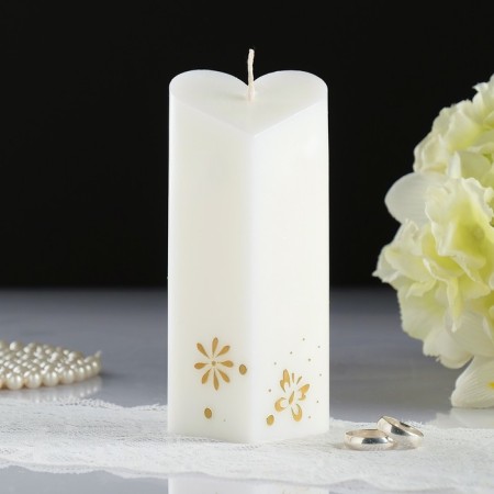Wedding candle "Heart", 6.8x15 cm, white, home-3