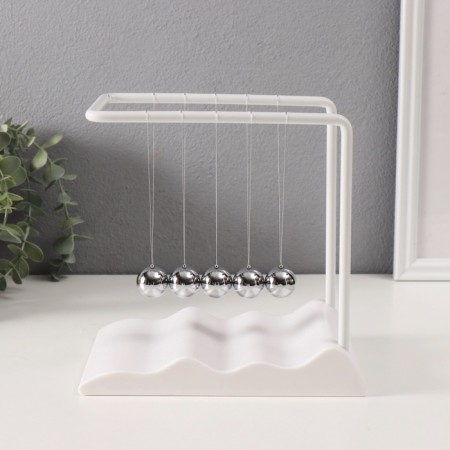 Plastic Plastic "Balls of Newton. Waterfall" White 12.4x18.8x19.6 cm-2