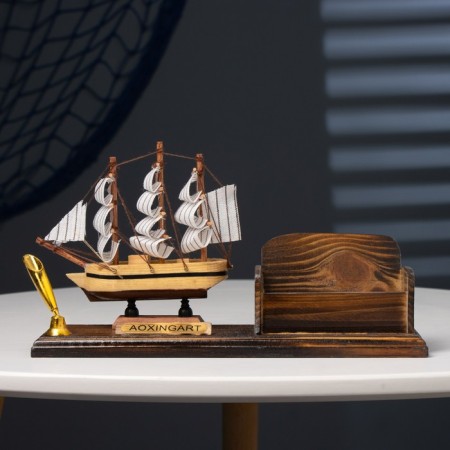 Set of desktop "ship": business card, stand for a pen, 15 x 22 x 7 cm-7