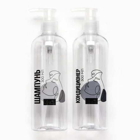 A dispenser for shampoo and air conditioning I Love My Body, 300 ml, set 2 pcs.-5