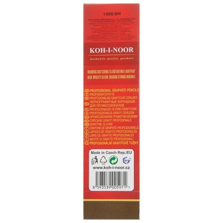 Chernographic pencil Koh-I-Noor 1500 6H, professional, lacquered case-2