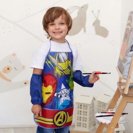 Apron with sleevens children's “Avengers team”, 49x39 cm-5