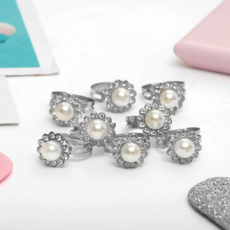 Children's ring "chosen" flower, white, dimensionless color