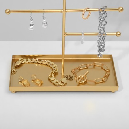 Steam for jewelry with a place for storage "Circle" openwork, 20 × 10 × 34.5 cm, color gold-1