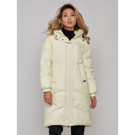 Coat insulated winter female, size 50, color light yellow-8