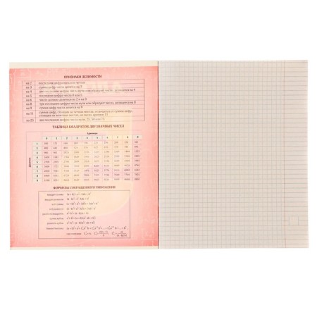 Substantial notebook Calligrata "3D", 48 sheets in the algebra cage, with reference material, covered cardboard, unit No. 2, whiteness 75% (gray sheets)-3
