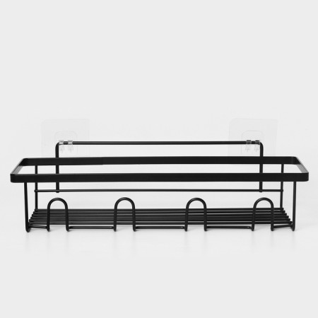 Bath shelf straight, 33 × 12 × 9 cm, black color-4
