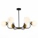 Ceiling EVOLUCE lamp. Sle1098-402-06. CIANE. 6x60 watts, E27, 68.5x68.5x46 cm, black color, brass