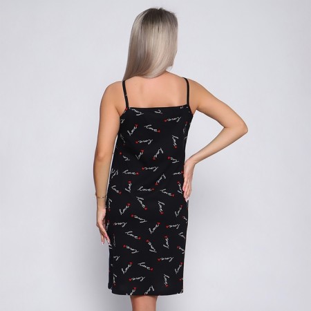 Night shirt female, black color, size 52-2