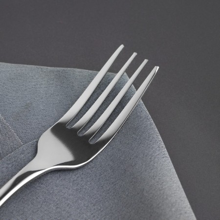Stainless steel dessert fork, length 16 cm, 201 steel, silver color-1
