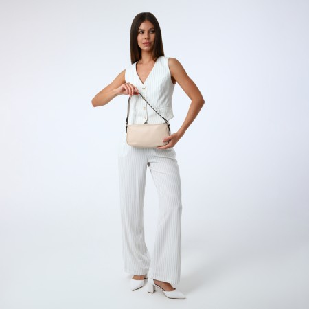 Women's bag with lightning, beige color-7