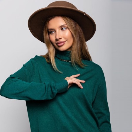 Turtleneck Women's Color Emerald, ONE SIZE (46-50)-4