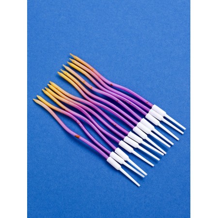 Candles for Cake "Serpentine", 12 pcs, gradient gold and purple-3
